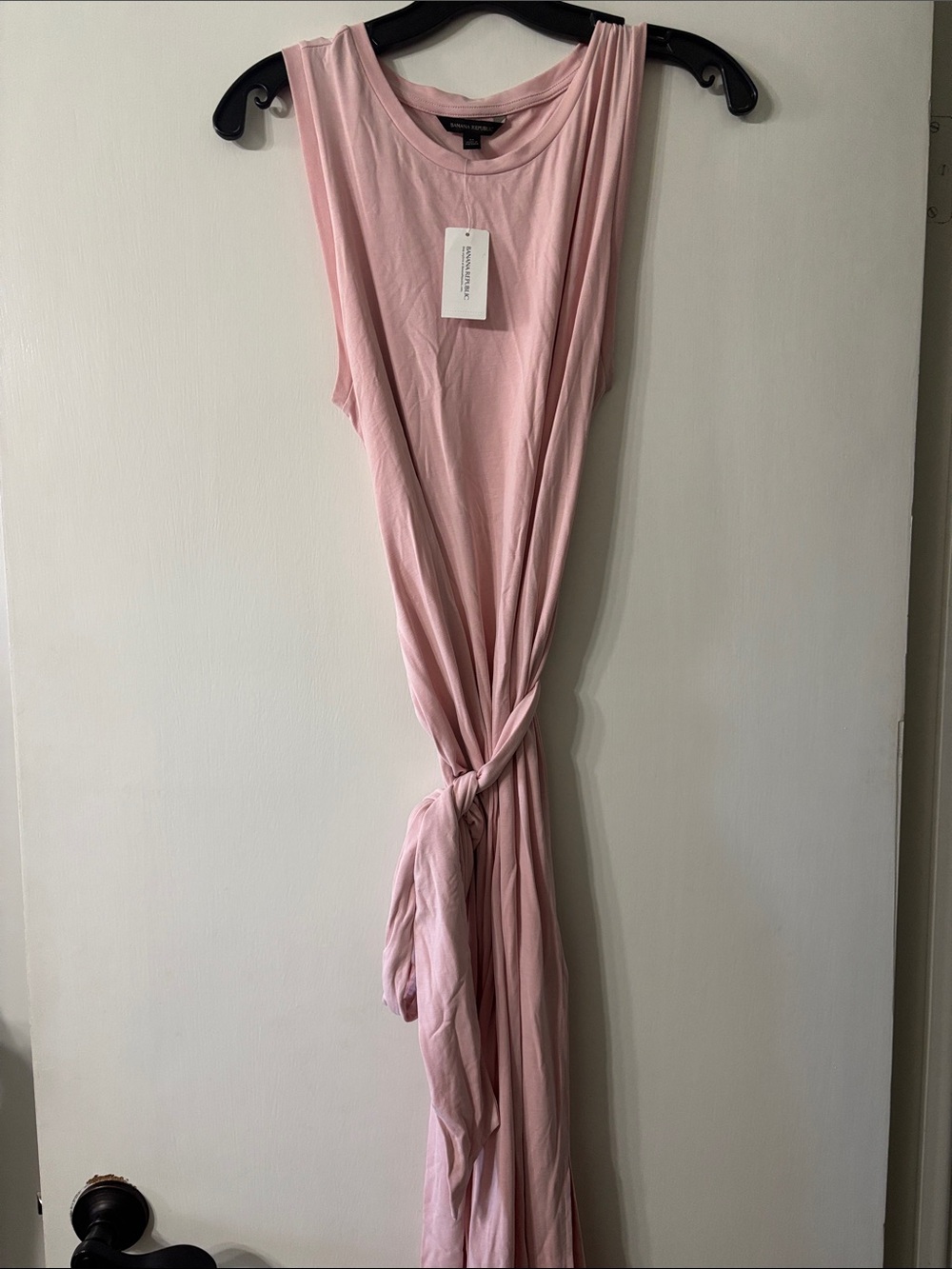 Banana Republic Light Pink Sleeveless Knot-Front Maxi Dress